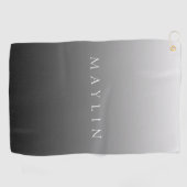 Serviette De Golf Nom ou mot classique | Gris dégradé (Horizontal)