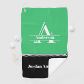 Serviette de golf nom personnalisé (En situation)