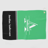 Serviette de golf nom personnalisé (Horizontal)