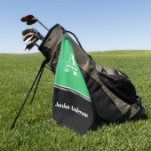 Serviette de golf nom personnalisé (Vert)