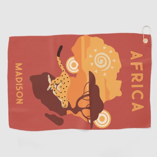 Serviette De Golf Nom personnalisé Afrique (Horizontal)