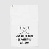 Serviette De Golf Nom personnalisé amusant (Devant)