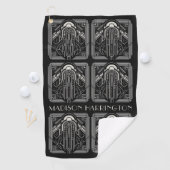 Serviette De Golf Nom personnalisé Art Déco (En situation)