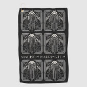 Serviette De Golf Nom personnalisé Art Déco (Devant)