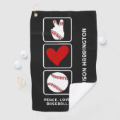 Serviette De Golf Nom personnalisé Baseball (En situation)