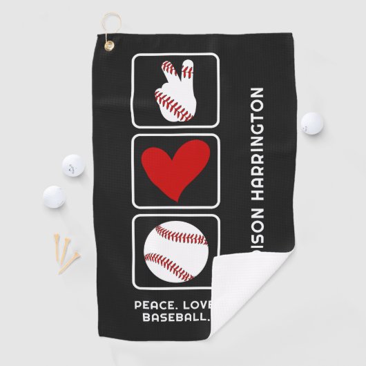 Serviette De Golf Nom personnalisé Baseball (En situation)