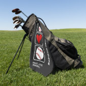 Serviette De Golf Nom personnalisé Baseball (Vert)