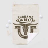 Serviette De Golf NOM personnalisé Bull Steer Skull Western Ranch (En situation)