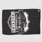Serviette De Golf NOM personnalisé Camions Big Rig Semi Trucker (Horizontal)