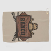 Serviette De Golf NOM PERSONNALISÉ Canons Cowboy Connexion Western R (Horizontal)