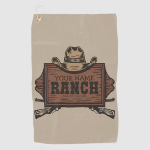 Serviette De Golf NOM PERSONNALISÉ Canons Cowboy Connexion Western R