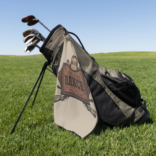 Serviette De Golf NOM PERSONNALISÉ Canons Cowboy Connexion Western R (Vert)