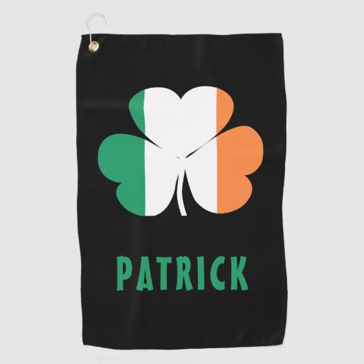 Serviette De Golf Nom personnalisé Celtic Irlande Shamrock Drapeau i (Devant)
