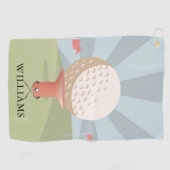 Serviette De Golf Nom personnalisé Classique Traditionnel (Horizontal)