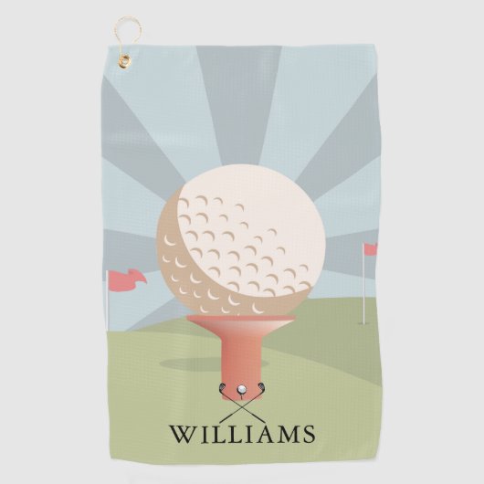 Serviette De Golf Nom personnalisé Classique Traditionnel (Devant)