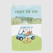 Serviette De Golf Nom personnalisé Clubs de panier monographique (Devant)