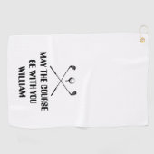 Serviette De Golf Nom Personnalisé Drôle (Horizontal)