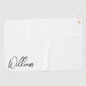 Serviette De Golf Nom personnalisé du script moderne (Horizontal)