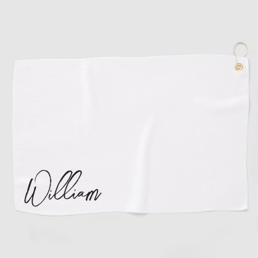 Serviette De Golf Nom personnalisé du script moderne (Horizontal)