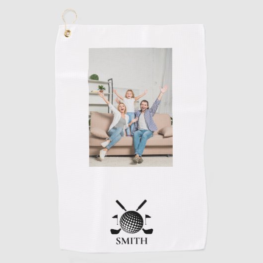 Serviette De Golf Nom personnalisé et club de golf photo (Devant)