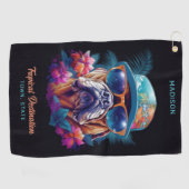 Serviette De Golf Nom personnalisé et destination Tropical Vacances  (Horizontal)