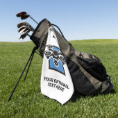 Serviette De Golf Nom personnalisé et drone de texte (Vert)