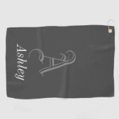 Serviette De Golf Nom personnalisé et lettre initiale (Horizontal)