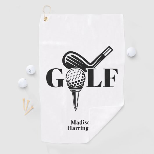 Serviette De Golf Nom personnalisé Golf (En situation)