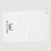 Serviette De Golf Nom Personnalisé Golf Ball Et Wreath (Horizontal)