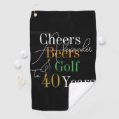 Serviette De Golf Nom personnalisé Golf Cheers Bières 40 ans (En situation)