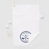 Serviette De Golf Nom personnalisé Golf Clubs, Blanc et Bleu (En situation)