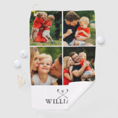 Serviette De Golf Nom personnalisé Golf Clubs Photo Collage (En situation)