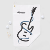 Serviette De Golf Nom personnalisé Guitare stylisée (En situation)