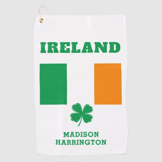 Serviette De Golf Nom personnalisé Irlande (Devant)