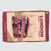 Serviette De Golf Nom personnalisé LONDON (Horizontal)