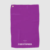 Serviette De Golf Nom personnalisé Magenta Golf Towel (Devant)