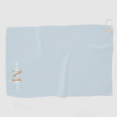 Serviette De Golf Nom personnalisé Monogramme (Horizontal)