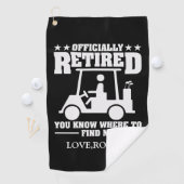 Serviette De Golf Nom personnalisé officiellement Retraité Cadeau Go (En situation)