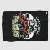 Serviette De Golf Nom personnalisé Pays Fermes Grange Tracteur Fermi (Horizontal)