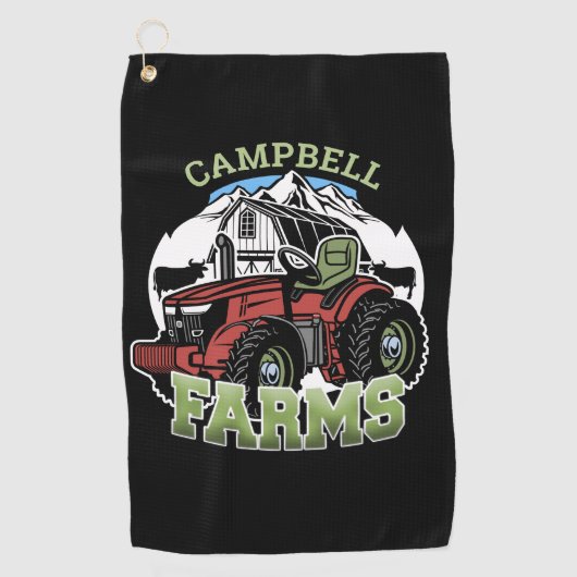 Serviette De Golf Nom personnalisé Pays Fermes Grange Tracteur Fermi (Devant)