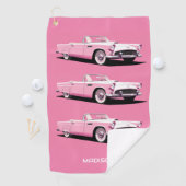Serviette De Golf Nom personnalisé Pink Classic Car (En situation)