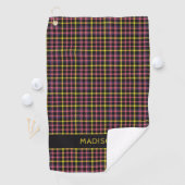Serviette De Golf Nom personnalisé Plaid / Tartan Motif (En situation)
