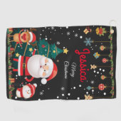 Serviette De Golf Nom Personnalisé Pour Votre Enfant, Noël Père Noël (Horizontal)