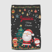 Serviette De Golf Nom Personnalisé Pour Votre Enfant, Noël Père Noël (Devant)