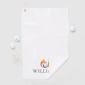 Serviette De Golf Nom Personnalisé Renard Moderne Et Balle (En situation)