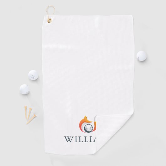Serviette De Golf Nom Personnalisé Renard Moderne Et Balle (En situation)