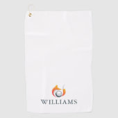 Serviette De Golf Nom Personnalisé Renard Moderne Et Balle (Devant)