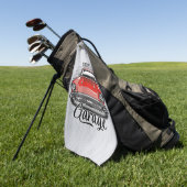 Serviette De Golf NOM personnalisé Retro Red Classic Car Garage (Vert)