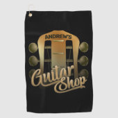 Serviette De Golf NOM personnalisé Rock Music Guitare Shop Musicien (Devant)