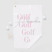 Serviette De Golf Nom personnalisé Rose féminin (En situation)